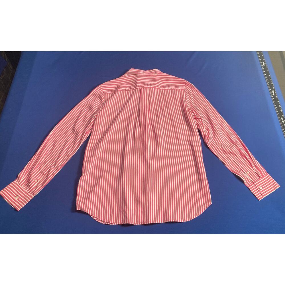 J Mclaughlin Silk Rayon Womens Shirt Denver Blouse Stripped Pink White Size S - Picture 3 of 9
